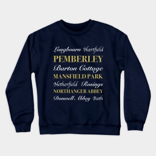 Jane Austen Locations_dark Crewneck Sweatshirt